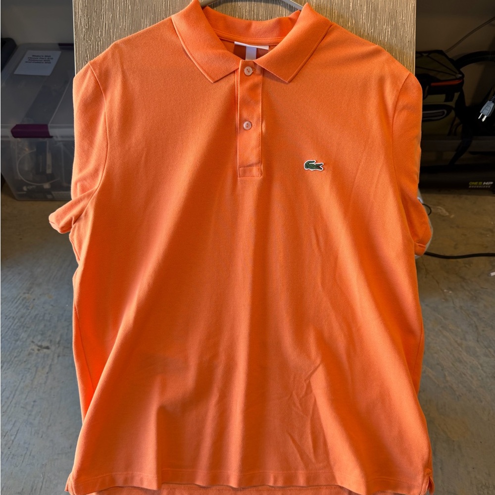 Lacoste Men's Bright Orange Polo Slim Fit Size XXL
